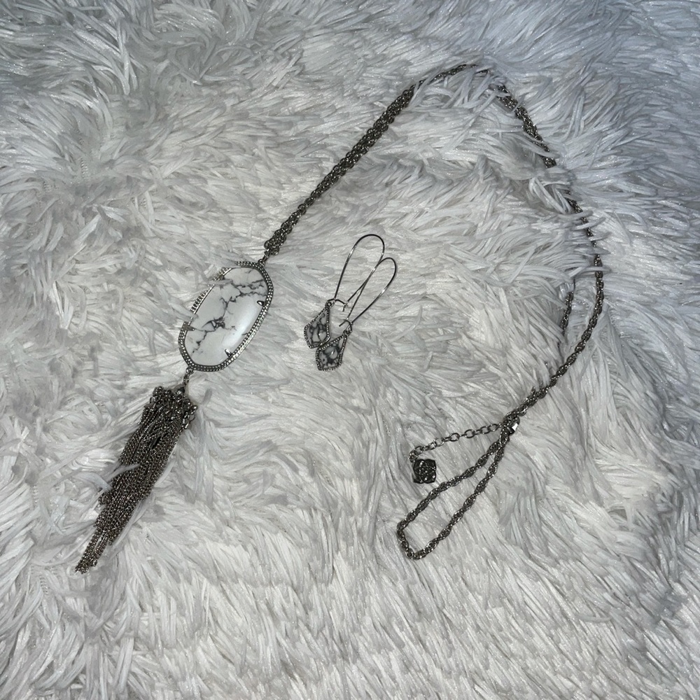 Kendra Scott Marble Necklace and Earrings